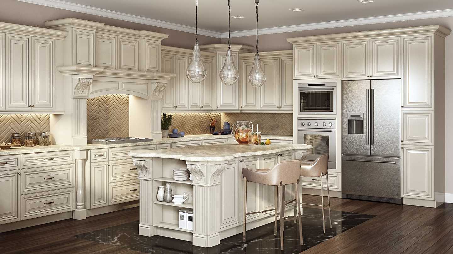 anitque white kitchen cabinets